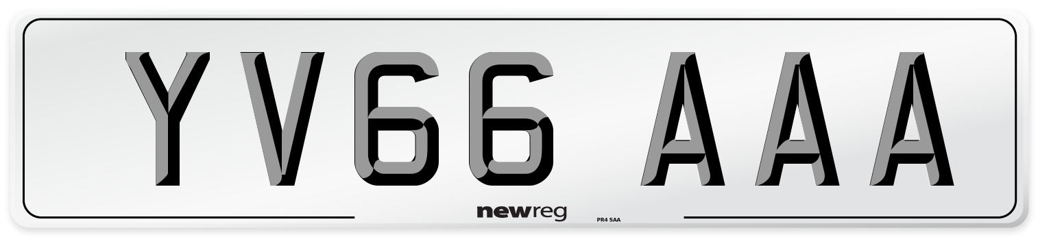 YV66 AAA Number Plate from New Reg